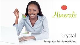  Presentation with minerals - Presentation design with busy lifestyle healthy - word minerals against joyful businesswoman background and a white colored foreground