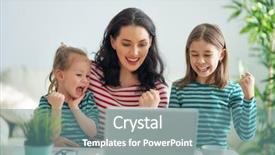  Presentation with working mother - Colorful slide set enhanced with busy lifestyle healthy - young mother with children working backdrop and a seafoam green colored foreground