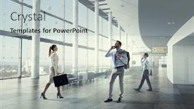  Presentation with office life - Cool new slides with busy-office-life-mixed-media backdrop and a light gray colored foreground