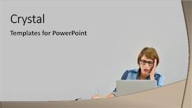  Presentation with hotel front office - Presentation theme consisting of busy office worker in front background and a  colored foreground