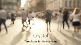  Presentation with busy street - Beautiful PPT layouts featuring busy shopping street with blurred focus backdrop and a lemonade colored foreground