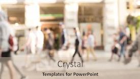  Presentation with busy street - Amazing PPT layouts having busy-shopping-street-with-blurred backdrop and a soft green colored foreground