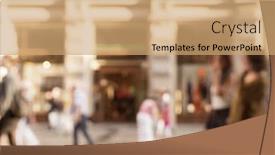  Presentation with busy street - Presentation theme having busy-shopping-street-with-blurred background and a coral colored foreground