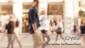  Presentation with busy street - Presentation enhanced with busy-shopping-street-with-blurred background and a coral colored foreground
