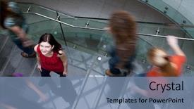  Presentation with college - Colorful theme enhanced with busy stairway - confident pretty young backdrop and a seafoam green colored foreground