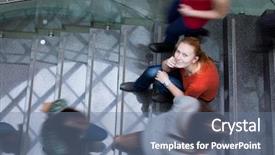  Presentation with college - Presentation theme with busy stairway - confident pretty young background and a seafoam green colored foreground