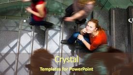  Presentation with stairway - Colorful PPT theme enhanced with busy stairway - confident pretty young backdrop and a tawny brown colored foreground