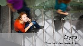  Presentation with university - PPT layouts having busy stairway - confident pretty young background and a light gray colored foreground