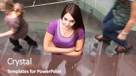  Presentation with college - Presentation theme with busy stairway - confident pretty young background and a violet colored foreground