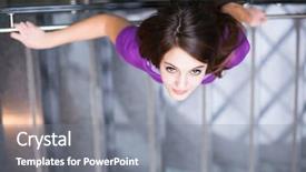  Presentation with stairway - Slide set featuring busy stairway - confident pretty young background and a gray colored foreground