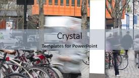  Presentation with busy street - Cool new presentation theme with busy street in london backdrop and a light blue colored foreground