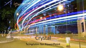  Presentation with traffic - Presentation design consisting of busy traffic in urban city background and a  colored foreground