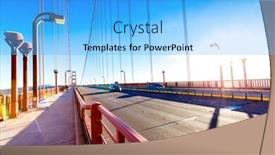  Presentation with blue gold - Presentation theme having busy traffic on landmark gold gate bridge in blue sky background and a light blue colored foreground