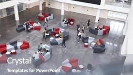  Presentation with university diversity - Cool new PPT theme with busy university atrium area seen backdrop and a  colored foreground