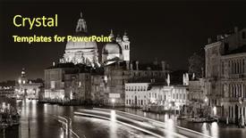  Presentation with canal - Presentation theme consisting of busy-venice-grand-canal background and a wine colored foreground