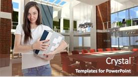  Presentation with tan book stack stacks of books - Audience pleasing PPT theme consisting of busy volumes - casual attractive brunette carrying some backdrop and a tawny brown colored foreground