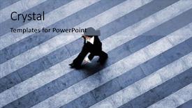  Presentation with crime scene unit - Slide deck consisting of busy walk scene background and a light blue colored foreground