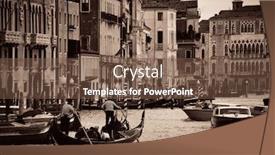  Presentation with canal - Colorful PPT theme enhanced with busy water traffic in grand canal in venice italy backdrop and a tawny brown colored foreground