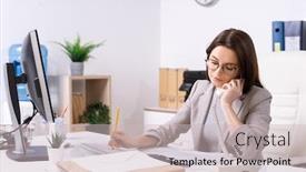  Presentation with secretary - Amazing PPT layouts having busy-young-secretary-or-office backdrop and a soft green colored foreground