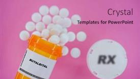  Presentation with spilling - Slide deck having butalbital-rx-medicine-pills background and a coral colored foreground