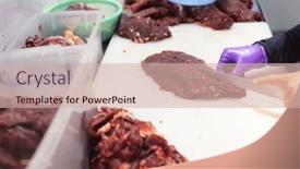  Presentation with butcher - Presentation theme having butcher-cut-slice background and a  colored foreground