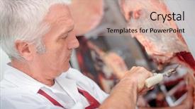  Presentation with butcher - Cool new presentation with food processing - butcher preparing meat backdrop and a coral colored foreground