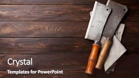  Presentation with knives - Amazing presentation theme having futcher - butcher vintage meat knives backdrop and a tawny brown colored foreground