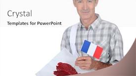  Presentation with butcher - Presentation theme having butcher with steaks background and a white colored foreground