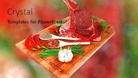  Presentation with butchery - Presentation design consisting of butchery-fresh-raw-beef-lamb background and a red colored foreground