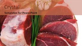  Presentation with butchery - Colorful PPT layouts enhanced with butchery-fresh-raw-beef-lamb backdrop and a coral colored foreground