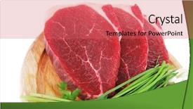  Presentation with butchery - Theme having cooking with green stuff background and a coral colored foreground