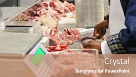  Presentation with butchery - Beautiful presentation featuring butchery in botswana african man selling meat backdrop and a coral colored foreground