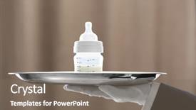  Presentation with butler - Amazing slide deck having butler hand holding tray backdrop and a  colored foreground