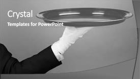  Presentation with butler - Amazing presentation having butler maid - empty tray in hand waiter backdrop and a gray colored foreground