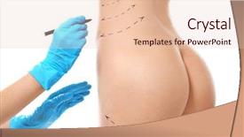  Presentation with mature masked female surgeon - Presentation theme consisting of butt - surgeon drawing marks on female background and a lemonade colored foreground