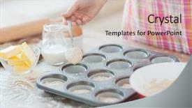  Presentation with molds - Beautiful PPT theme featuring milk butter - cooking and home concept backdrop and a  colored foreground