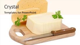  Presentation with cheese - Colorful presentation design enhanced with butter and cheese backdrop and a blonde colored foreground