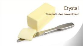  Presentation with butter - Beautiful presentation theme featuring butter and knife on white backdrop and a cream colored foreground