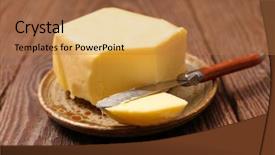  Presentation with butter - Slides consisting of butter and knife background and a coral colored foreground