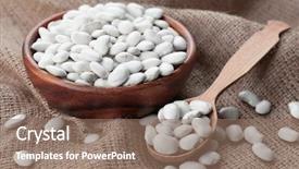  Presentation with beans - Slides with butter beans on sackcloth background and a coral colored foreground