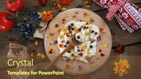  Presentation with spread - Slide set consisting of butter-board-food-trend-butter background and a tawny brown colored foreground