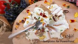  Presentation with butter - Presentation theme featuring butter-board-food-trend-butter background and a coral colored foreground