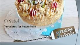  Presentation with butter - Presentation design featuring butter-cake-with-cherries and a coral colored foreground