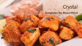  Presentation with chicken curry - PPT theme featuring butter chicken - meat cooked with curry background and a lemonade colored foreground