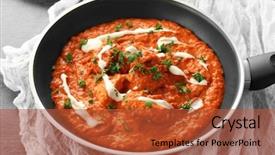  Presentation with frying - Cool new slide set with butter chicken - murgh makhani in frying pan backdrop and a red colored foreground