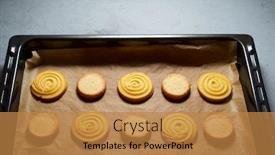  Presentation with baking cookies - Theme with butter-cookies-on-baking-tray background and a gold colored foreground