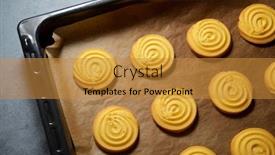  Presentation with baking cookies - Audience pleasing theme consisting of butter-cookies-on-baking-tray backdrop and a gold colored foreground