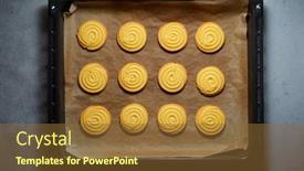  Presentation with baking cookies - PPT layouts featuring butter-cookies-on-baking-tray background and a tawny brown colored foreground