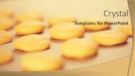  Presentation with butter - Slide deck consisting of butter cookies on the tray background and a blonde colored foreground