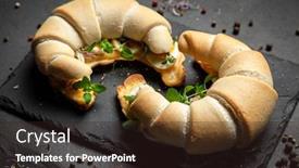  Presentation with croissant - Audience pleasing presentation theme consisting of butter croissant sandwiches backdrop and a wine colored foreground